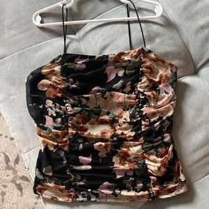 Amaryllis Black Floral Camisole Top